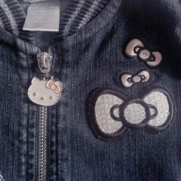 Hello Kitty Sanrio Blue Jean Denim Applique JacketSize 3T - Picture 5 of 7